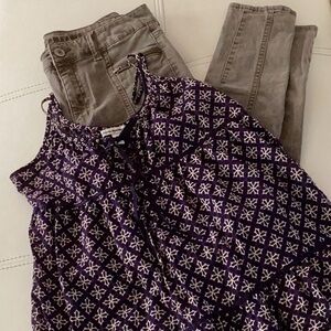 AMERICAN EAGLE OUTFITTERS women’s camisole top and high-rise jeggings, size 6?